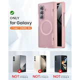 For Galaxy Z Fold 7 Case, Compatible With Magsafe & Privacy Screen & Hinge Protection, Drop Protection, Slim Magnetic Translucent Matte Protective Phone Case For Samung Z Fold 7 (Pink)