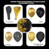 134 Pc Black Gold Balloon Garland Kit Various Sizes for Graduation Birthday Party