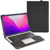 Tytx Compatible With Macbook Air 13 Inch Case, For Older Version 2010-2017 Release A1369 A1466, Pu Leather Laptop Case With Pocket For Papers And Pen Holder, Black