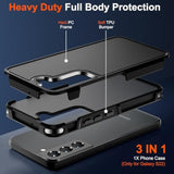 Designed For Samsung Galaxy S22 Case,12 Ft Military Grade Drop Protection,Dual Layer Heavy Duty Protective Cover Shockproof With Non-Slip Phone Case For Galaxy S22 6.1 Inch,Black