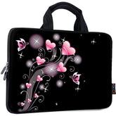 14 15 15.4 15.6 Inch Laptop Bag Case Handle Chromebook Case Sleeve Computer Protect Case Pouch Holder Notebook Sleeve Neoprene Chromebook Cover Soft Carring Travel Case Pink Heart Icb-19
