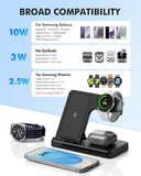 Wireless Charger for , 3-in-1 Foldable Charging Station for S26/S25/S24/S23/S22/S21, Note 20/10, Z Fold 6/5, Galaxy Buds 4/3/2 Pro and