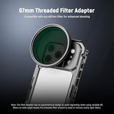 Phone Cage Compatible with iPhone 17 Pro, Quick Release Video Rig Stabilizer Accessories with 67mm Filter Ring, 17mm Lens Backplate, T Mount Adapter,