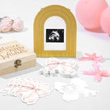 50 Pcs Double Side Pink Bow Baby Predictions & Advice Pink Bow Cards For New Parents Baby Shower Games With Cards Wooden Keepsake Box For Wishes Decorations