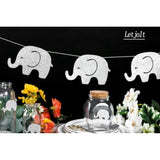 Baby Shower Garland Decorations Elephant Banner Glitter Silvery Supplies Pre - Strung Baby Elephant Decorations Birthday Party Supplies Baby Nursery Decorations 10 Feet 17 Pcs