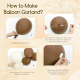 140pcs Bee Balloon Garland Kit with Brown Yellow White Balloons for Baby Shower