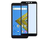 for AT&T Calypso U318AA, Radiant Core U304A, Cricket Icon, Vision 2, Vision 3, Wiko Ride - Full Glue Tempered Glass Screen Protector - Black Frame