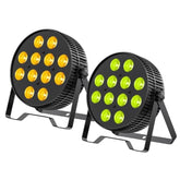 Led Stage Lights, 12X18W Dj Par Light, Rgb+Lime+Amber+Uv 6-In-1 Wash/Strobe Effect Stage Lighting, Dmx512/Sound Activated Uplighting Lights For Dj, Parties, Concerts, Bars, 2-Pack