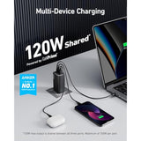 Anker 737 GaNPrime, 120W USB C Charger, PPS 3-Port Fast Compact Foldable Wall Charger for MacBook Pro/Air, iPad Pro, iPhone 16/Pro, Galaxy S22/S21, Dell XPS 13, Note 20/10+, and More Devices
