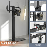 Universal Floor TV Stand with Mount 80 Degree Swivel Height Adjustable and Space Saving Design for Most 27 to 65 inch LCD, LED OLED TVs, Perfect for