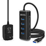 Powered Usb Hub, 4 Ports Usb 3.1/3.2 Gen 2 Hub 10Gbps With 3.3Ft Data Cable, 5