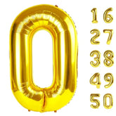 40 Inch Gold Balloon Number 0 Balloon,Jumbo Mylar Foil Helium Balloon For 10 20 30 40 50 60 70 80 90 100 2025 Birthday Digital Balloons For Birthday Party,Wedding Anniversary Party Decorations