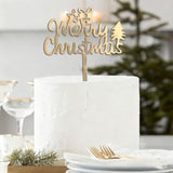 Merry Christmas Cake Topper Tree Gift Boxes Holiday Party Decoration