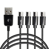 Usb Type C Splitter Charging Cable,4.9Ft 4 In 1 Multi Charging Cable, Usb A To 4 X Usb Type C Y Splitter Data Snyc Cord(1.5M-4 Usb C, Black)