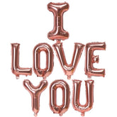 16 Inch Rose Gold I Love You Letter Balloons Foil Mylar Love Balloons For Wedding Anniversary Engagement Valentine Day Romantic Decorations Special Night Party Supplies