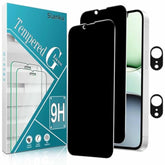 (2+2 Pack Privacy Screen Protector For Iphone 16E/Se 2025 Tempered Glass With Camera Lens Protection, Anti Spy, Private Protector, Scratch Resistant, Case Friendly