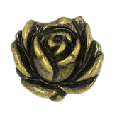 12 Pieces Rose In Full Bloom Metal Shank Buttons. 20Mm (3/4 Inch) (Ant