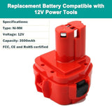 Upgraded 12V 3.5Ah Ni-MH Replacement Battery Compatible with PA12 Series