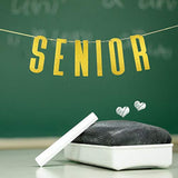 Gold Glitter Senior Banner For Congrats Grad Banner - High School College Graduation Party Bunting Decoration