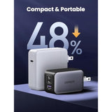 UGREEN 65W USB C Charger Block, Nexode 3-Port GaN Fast Type C Charger, Compact Foldable Power Adapter for MacBook Pro/Air, Dell XPS, iPhone 16/15, iPad Pro, Galaxy S25, (Black)