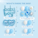 Baby Shower Decorations For Boy - All-In-One Inclusive Baby Boy Shower Blue Decorations Jumbo 165 Pcs Set - Welcome First Birthday Photo Shoot Decor Balloons Arch Boxes With Letters Kit