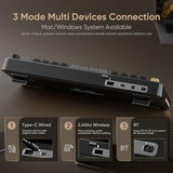 K75 Wireless Mechanical Keyboard, Cnc Knob, Tri-Mode Bt5.0/2.4Ghz/Usb-C Hot Swappable Custom, Pre-Lubed Linear Coconut Switches, Gasket Structure, Rgb Gaming Keyboard, Black-Gold