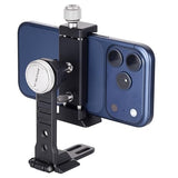 Metal Phone Tripod Mount, Arca Compatible Base with Cold Shoe, 360° Swivel and 180° Tilt Adjustment, Includes Multiple 1/4 Bolt Expansion Ports,