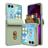 Case For Samsung Galaxy Z Flip 7 Case With Card Holder, Full Body Protector With Hinge Phone Cover For Samsung Galaxy Z Flip 7 5G 2025 - Green