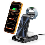 Fitbit Charger Stand for Fitbit Versa 4/3/Sense 2/1/Ace LTE, 3 in 1 Wireless Charging Station for iPhone Air/17/16/15/14, for S25/S24/S23,