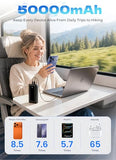 Portable Charger, 50000mAh Travel Camping Essential Power Bank with Built-in Cables, PD 22.5W Fast Charging, Large Capacity Portable Phone Charger