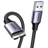 UGREEN Micro USB 3.0 Cable, USB 3.0 A to Micro B Cord Nylon Braided External Hard Drive Cable Compatible with Samsung Galaxy S5, Note 3/Pro 12.2, Western Digital, Toshiba, My Passport, etc 1.5 FT