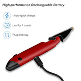 lychee Rechargeable Pocket Pen Mouse, Left/Right-Handed Wireless Optical Ergonomic Mouse with Stylus Function RGB Backlit Type-C & Micro USB Adapter for PC Laptop Notebook Mac (Red)