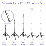 62" Selfie Stick Tripod For Iphone, Stable 4 Leg Design, Bluetooth Remote, Aluminum Stick & Legs, Lightweight, Portable All In One, Compatible With Iphone & Android, Non Skid Feet