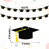 16PCS Graduation Decorations Banner 2026, Congrats Grad Banner, Black Graduations Party Banner Decorations, 2026 Graduation Garland for College High School Grad Party Supplies Decor