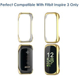 5-Pack Soft Screen Protector Case Compatible With Fitbit Inspire 3 Smartwatch, Full Protection Plated Bumper Case Covers, Clear/Silver/Black/Rose Gold/Gold