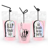 Bachelorette Rip Single Life Drink Pouches - 15 Pcs, Iridescent | Bachelorette Party Decorations, Bride Or Die Drinkware, Bridesmaid Favor, Til Death Do Us Party + Bridal Shower Supplies