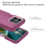Motorola Moto G 2025/Moto G Play 5G 2025 Case, Wine Red and Pink Color Options, 3-Layer Heavy Duty Full-Body Protector, Flexible TPU and Hard PC Frame Material