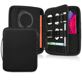 Hard Tablet Sleeve Case For Ipad Pro 13-Inch M4, Ipad Air 13-Inch M3 2025 M2 2024, Pro 12.9 6Th/5Th, Portfolio Organizer Bag For Surface Pro 9/8/X/7/6/5, Pens, Cables, Electronics, Black