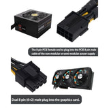 Gpu Vga Pcie 8 Pin Female To 3X 8 Pin(6+2) Male Pci Express Adapter Splitter E