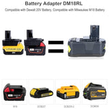 Battery Adapter For Ryobi 18V Battery, For De-Walt 20V&Milwaukee M18 18V Battery Convert To Ryobi 18V Lithium-Ion Battery