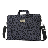 MOSISO Laptop Shoulder Bag, 15.6 inch Computer Bags Compatible with MacBook Air 15 inch M4 M3 M2/Pro 16 M4 M3 M2 M1 2025-2019, 15-15.6 inch Notebook, Leopard Grain Briefcase Sleeve with Belt
