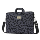 MOSISO Laptop Shoulder Bag, 15.6 inch Computer Bags Compatible with MacBook Air 15 inch M4 M3 M2/Pro 16 M4 M3 M2 M1 2025-2019, 15-15.6 inch Notebook, Leopard Grain Briefcase Sleeve with Belt