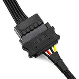 Crj Sleeved 15-Pin Sata Power Extension Cable - 12" Length For Extending Ssd A