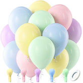 Pastel Balloons Latex Party Balloons, 100 Pack 12 Inch Round Helium Multicolor Macaron Balloons For Birthday Rainbow Party Baby Shower Wedding Decorations