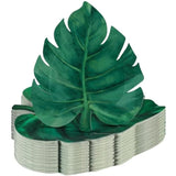 50 Pcs Hawaiian Turtle Leaf Paper Plates Tropical Green Leaf Disposable Plates Luau Safari Jungle Summer Party Supplies Decoration For Food Snack Appetizer Lunch Dinner, 9.8 Inch