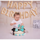 Beige Happy Birthday Balloons Banner,16 Inch Mylar Foil Letters Sign,Reusable Balloons For Women, Men, Boys & Girls Birthday Decorations Party Supplies