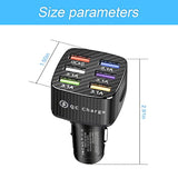 Car Charger Adapter, 6 Ports Usb Qc3.0 Fast Phone Charger, 32V Upgraded Quick Charging Adapter Compatible With Iphone 13/13 Pro Max/12/Xs/Xr, Samsung Galaxy (Black/1Pcs)