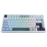 X Aula F75 Gasket Mechanical Keyboard, 75% Wireless Hot Swappable Gaming Keyboard With Five-Layer Padding&Knob, Bluetooth/2.4Ghz/Usb-C, Rgb (Light Blue, Ice Vein Switch)