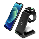 Fast Wireless Charging Station Stand Dock Pad for Apple Watches, Cell Phones & Airpods