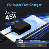 45W Usb C Super Fast Charger,2-Pack Charging For Sam Sung Galaxy S24 Ultra/S24/S24+/S23 Ultra/S23/S23+/S22/S21/S20/Note 10/20,Galaxy Tab With 6Ft Type C Charger